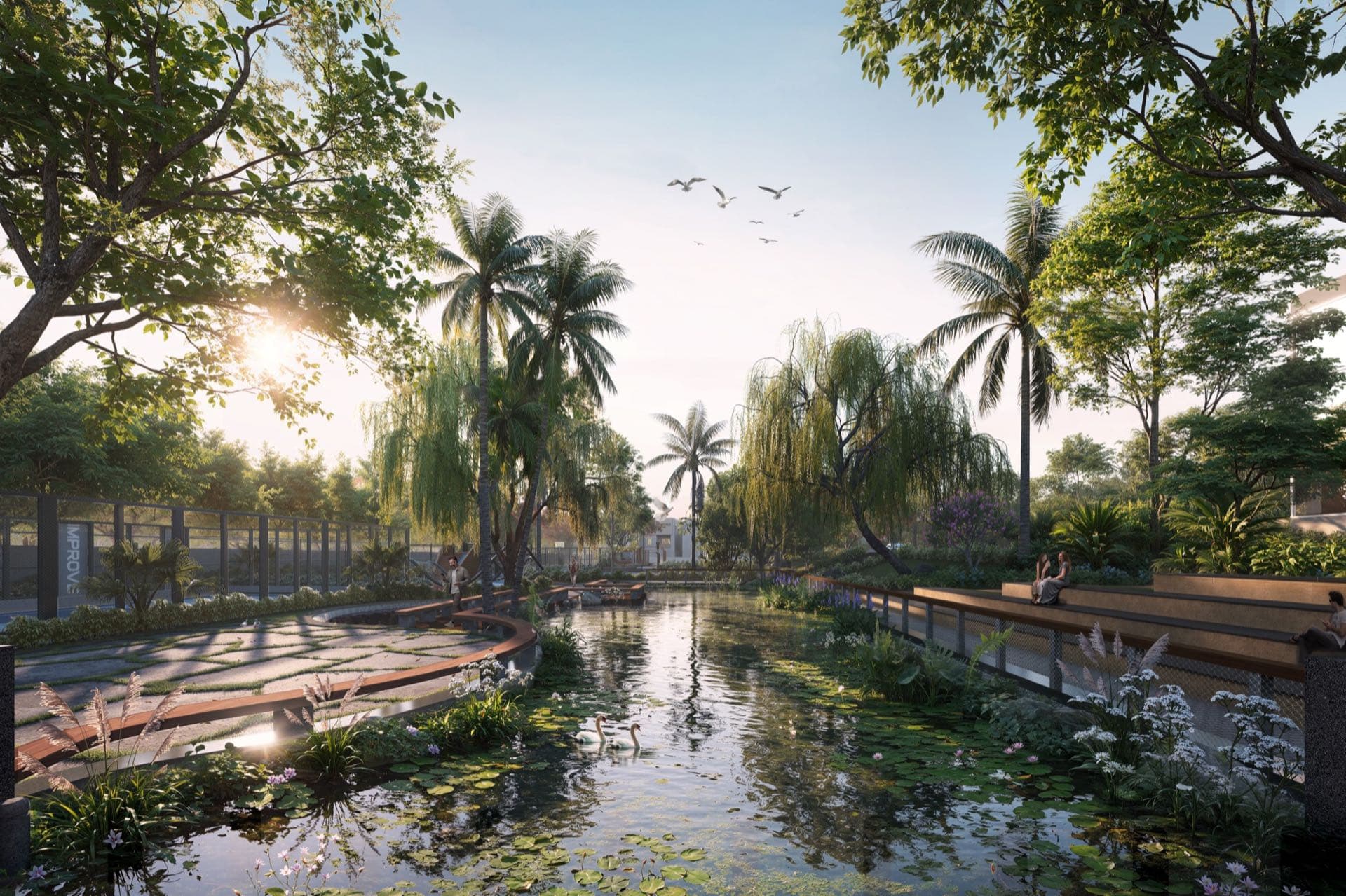 Waterbody and landscaped edge